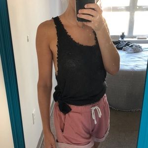 Grey knitted tank top